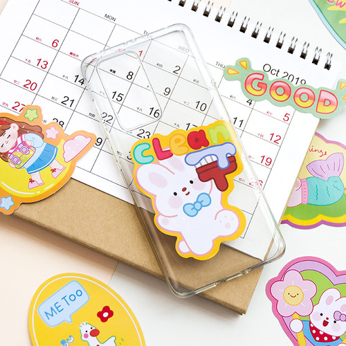 Message Milk Ball Bubble Large Sticker Pack, Bag of Large Multipurpose Decorative Stickers, Creative and Cute Materials, 20 Pieces, 4 Styles