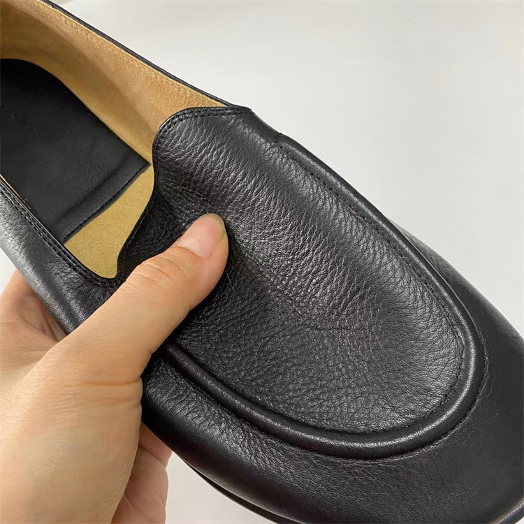 The * Row Single Shallow Mouth Round Head Flat Bottom Small Comfortable and Lightweight Genuine Leather Lefu Workplace_voghion.com