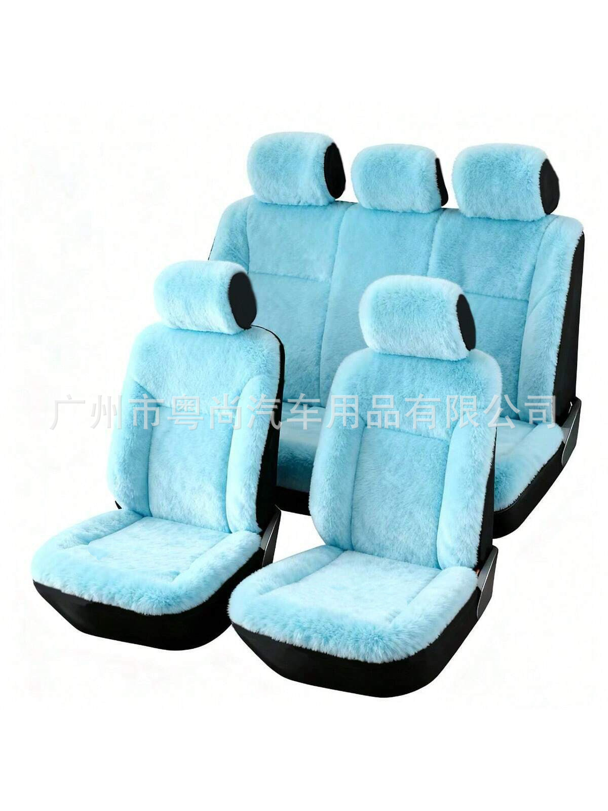 New winter cross-border bestseller, solid color plush 5-seater universal car seat cover, hot-selling on Amazon and Temu