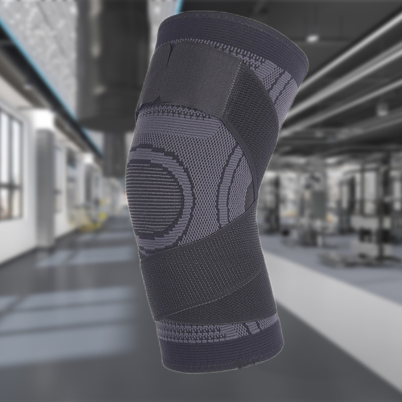 Correas deportivas, rodilleras de punto, rodilleras de compresión, rodilleras de correa disponibles para hombres y mujeres, rodilleras de baloncesto de compresión de absorción de impactos