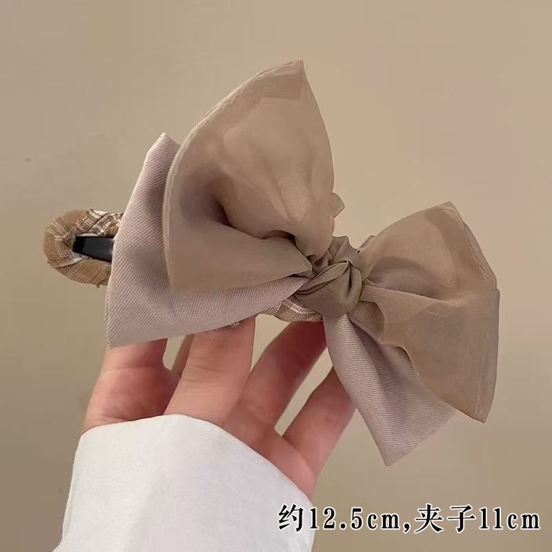 韩系缎面香蕉夹竖夹女2025新款高马尾固定神器后脑勺气质发夹头饰|undefined