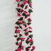 Simulation rose vine green leaf plant flower vine bar wedding home decoration plastic fake flower vine cross -border wholesale