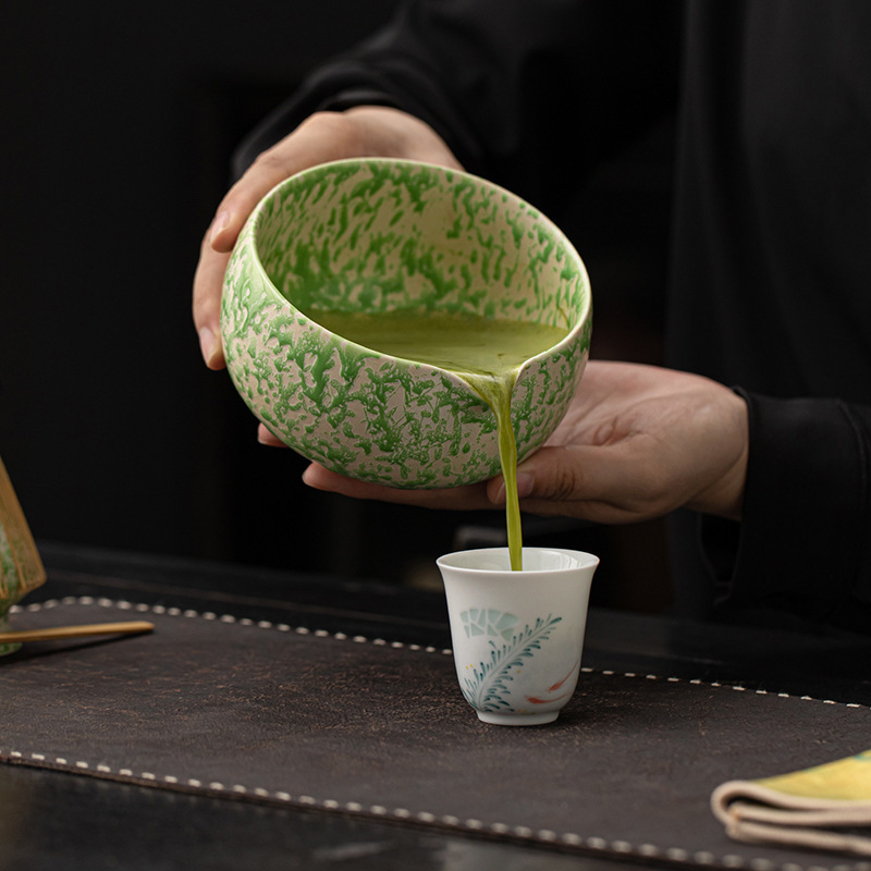 窑变波点抹茶套装四件套陶瓷尖嘴点茶碗百本立抹茶茶筅立点茶工具|undefined