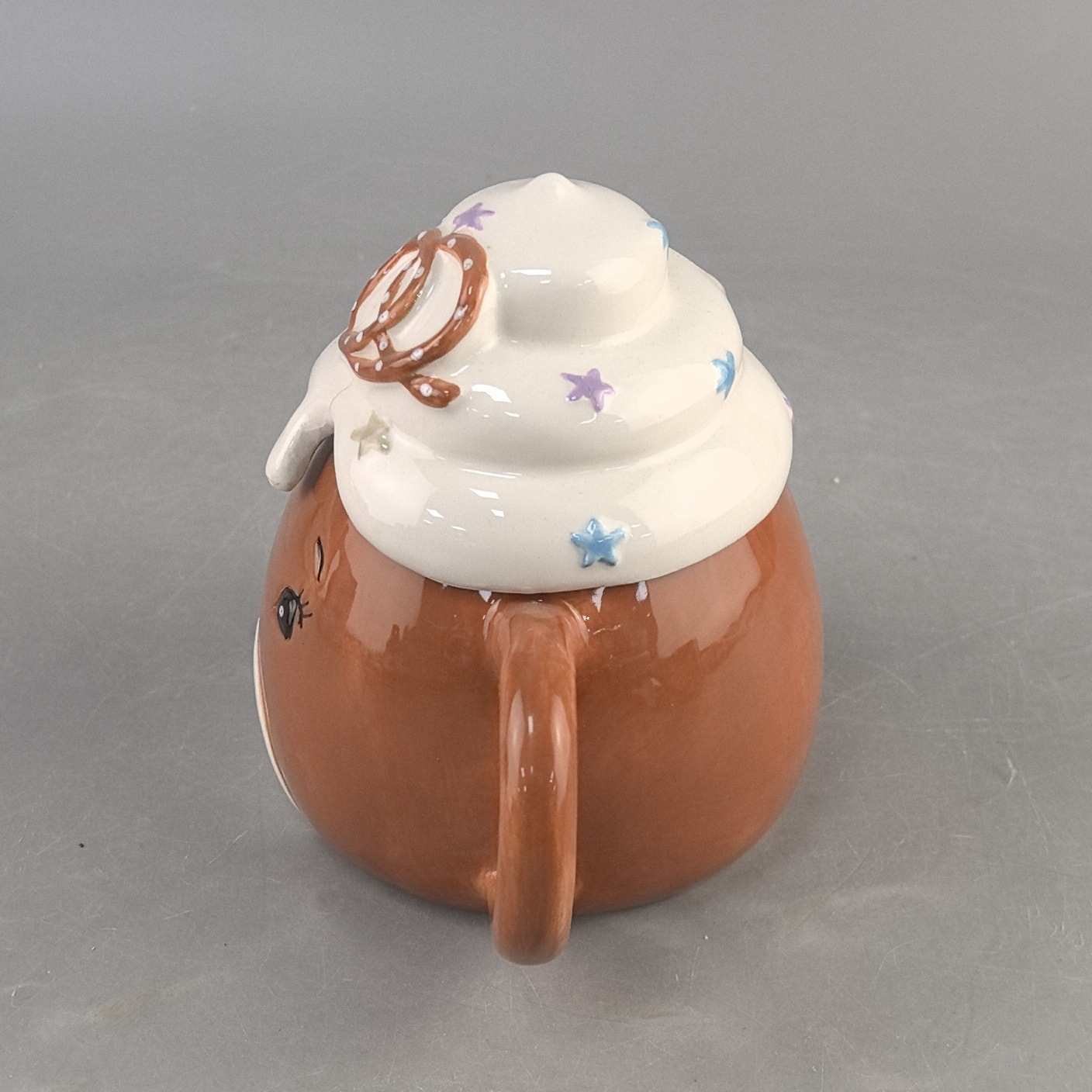 Navidad de cerámica personalizada transfronteriza encantadora taza de helado de ciervo artesanía de cerámica de alto valor de la cara taza acompañante regalo