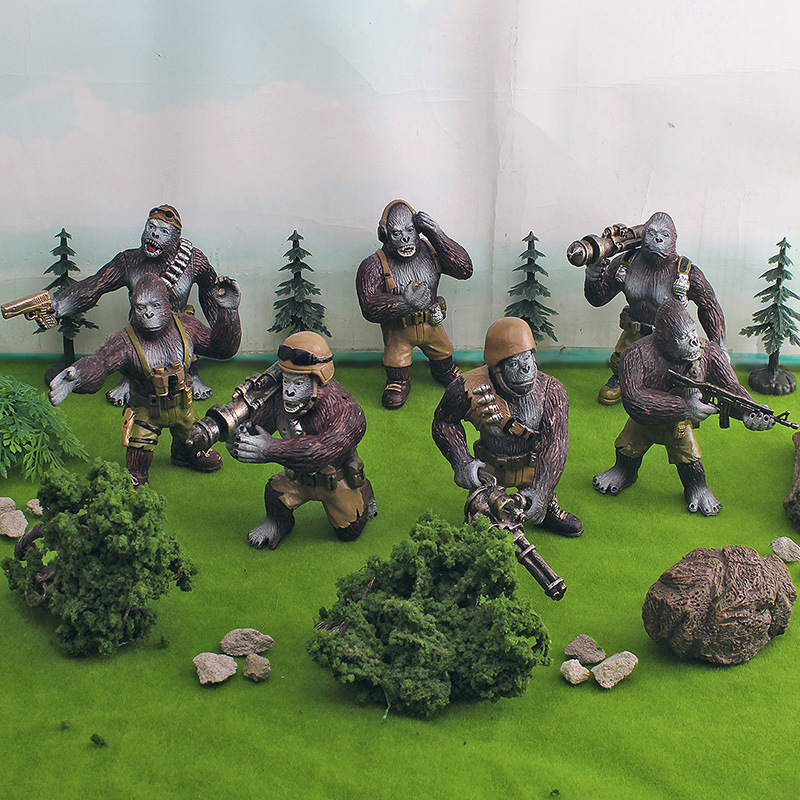 Simulación transfronteriza guerrero modelo de orangutan King Kong batalla mono sólido samurai orangutan mesa estático juguetes