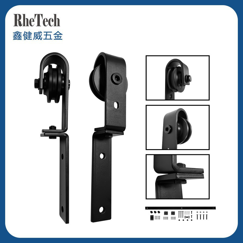 Living room kitchen barn door folding double door track hanging wheel partition classic wear-resistant folding sliding door slide rail accessories