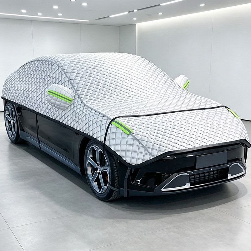 Car cover, half-cover, sun protection, heat insulation, sunshade, all-season, thickened, impact-resistant, hail-resistant, quilted car cover