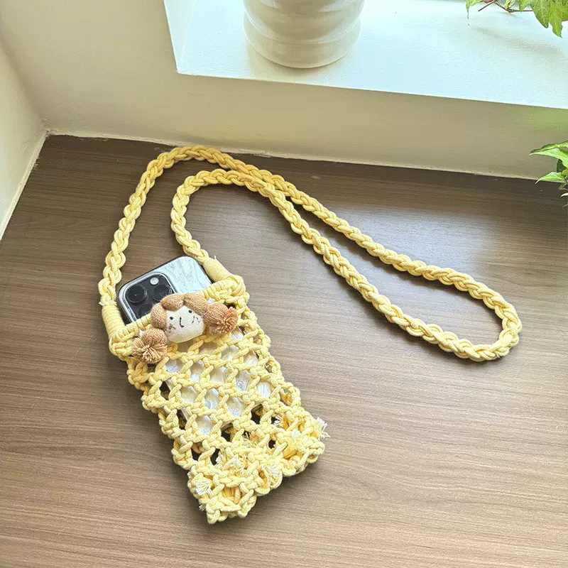 mini小手机包夏季镂空编制女包手拎包海边百搭手提包斜跨化妆包