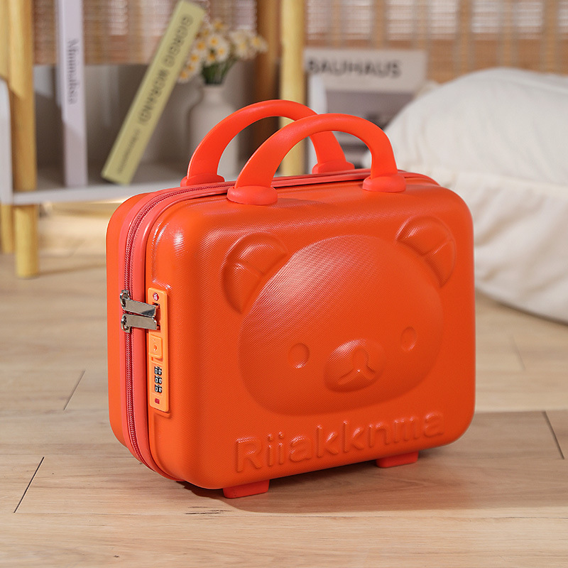 Mini maleta de oso de dibujos animados lindo para niños de 14 pulgadas, maleta de contraseña, maleta de almacenamiento, maleta de embarque, regalo de mano