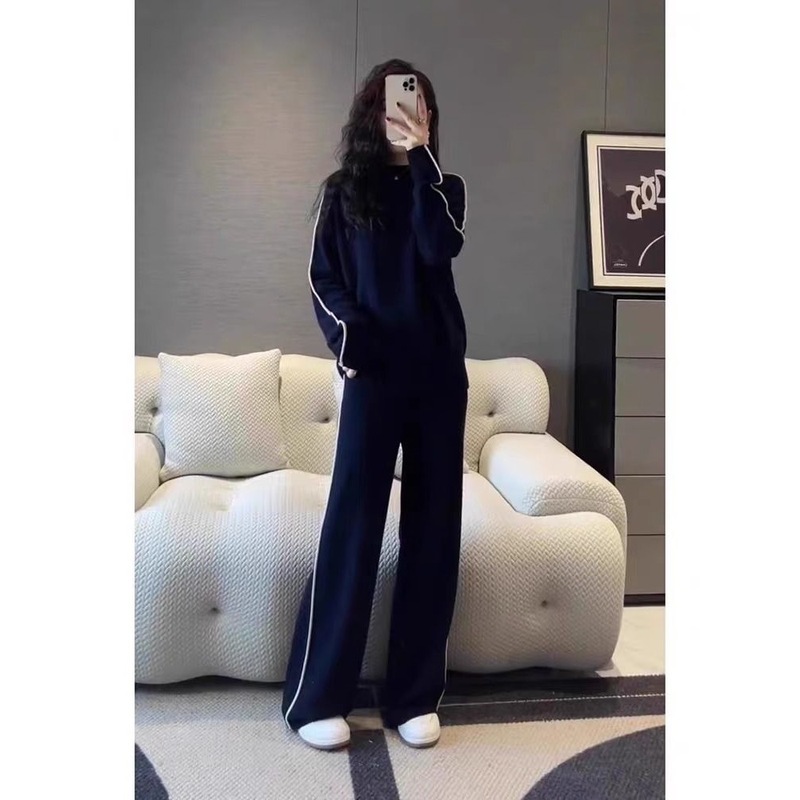 大码时尚高级感运动套装女春秋胖MM宽松显瘦卫衣阔腿裤休闲两件套|undefined