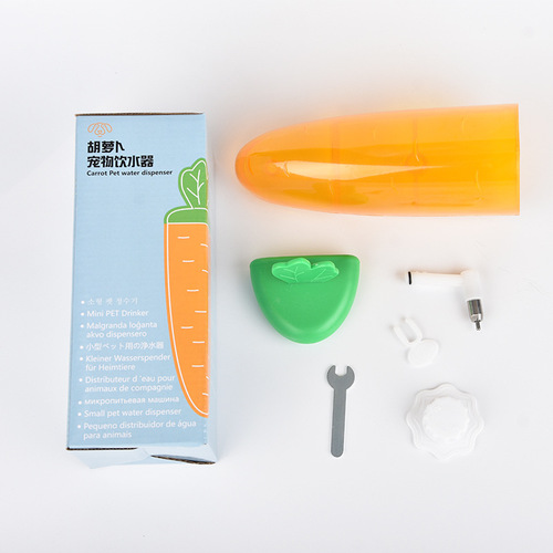 Factory direct sales carrot pet water feeder rabbit hanging water fountain hamster chinchilla pet bowl