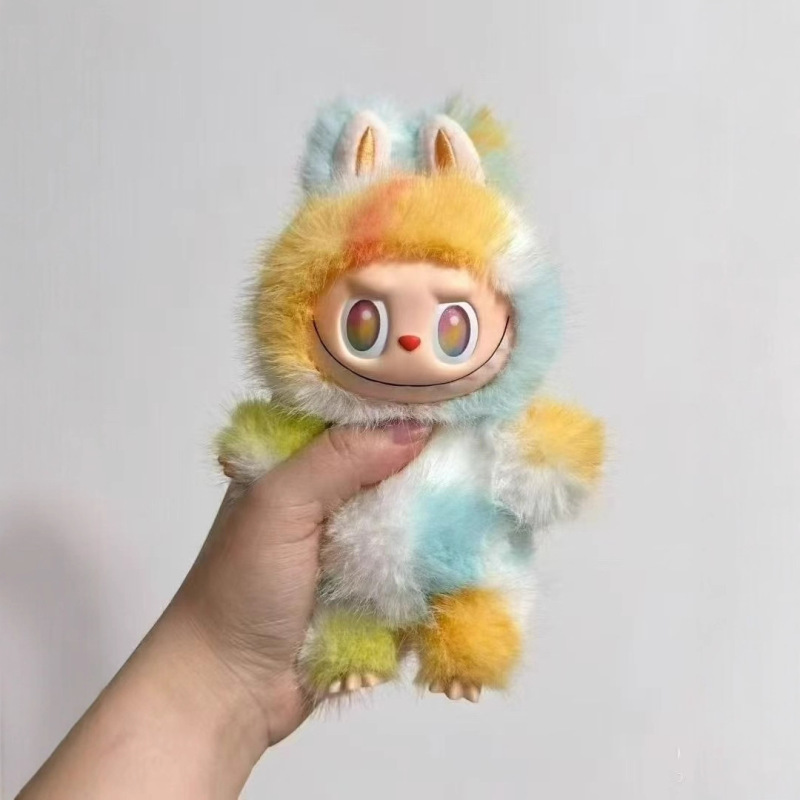 高品质拉布布五代多彩炫彩前方高能搪胶脸盲盒马卡龙毛绒公仔挂件|undefined