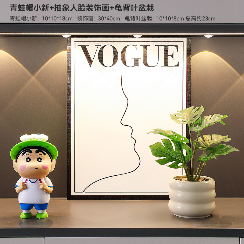 爆款蜡笔小新摆件入户电视柜装饰品客厅桌面摆台礼物玄关房间卧室|undefined