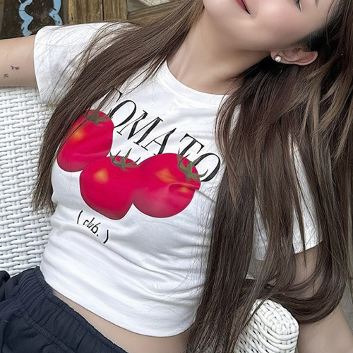 Cross-border Amazon Western and European Four Seasons Personality Streetwear Women's Short Sleeve Round Neck Casual Letter Print Simple Style T-shirt