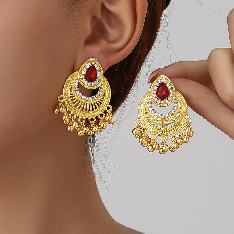 European and American fashion cross-border best-selling accessories, niche design retro tassel earrings, ethnic style personalized earrings for women