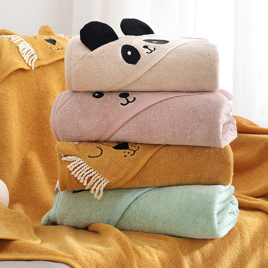 Cotton Terry baby hooded quilt wrap newborn swaddling blanket baby cloak bath towel thickened absorbent