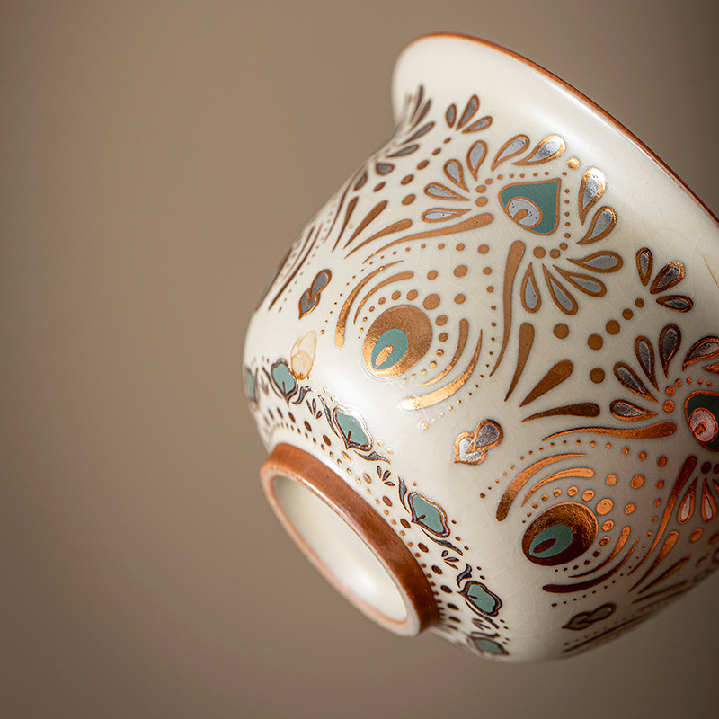 Ru窑 cubierta taza de té kung fu set de té casero taza de té personal especial de alta calidad tres taza de té cubierta