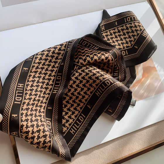 Spring and Summer New Small Silk Scarf Women's Korean-style Printing New Fashion Women's Narrow Hair Strap Tie Bag Decorative Scarf Slender Ribbon
