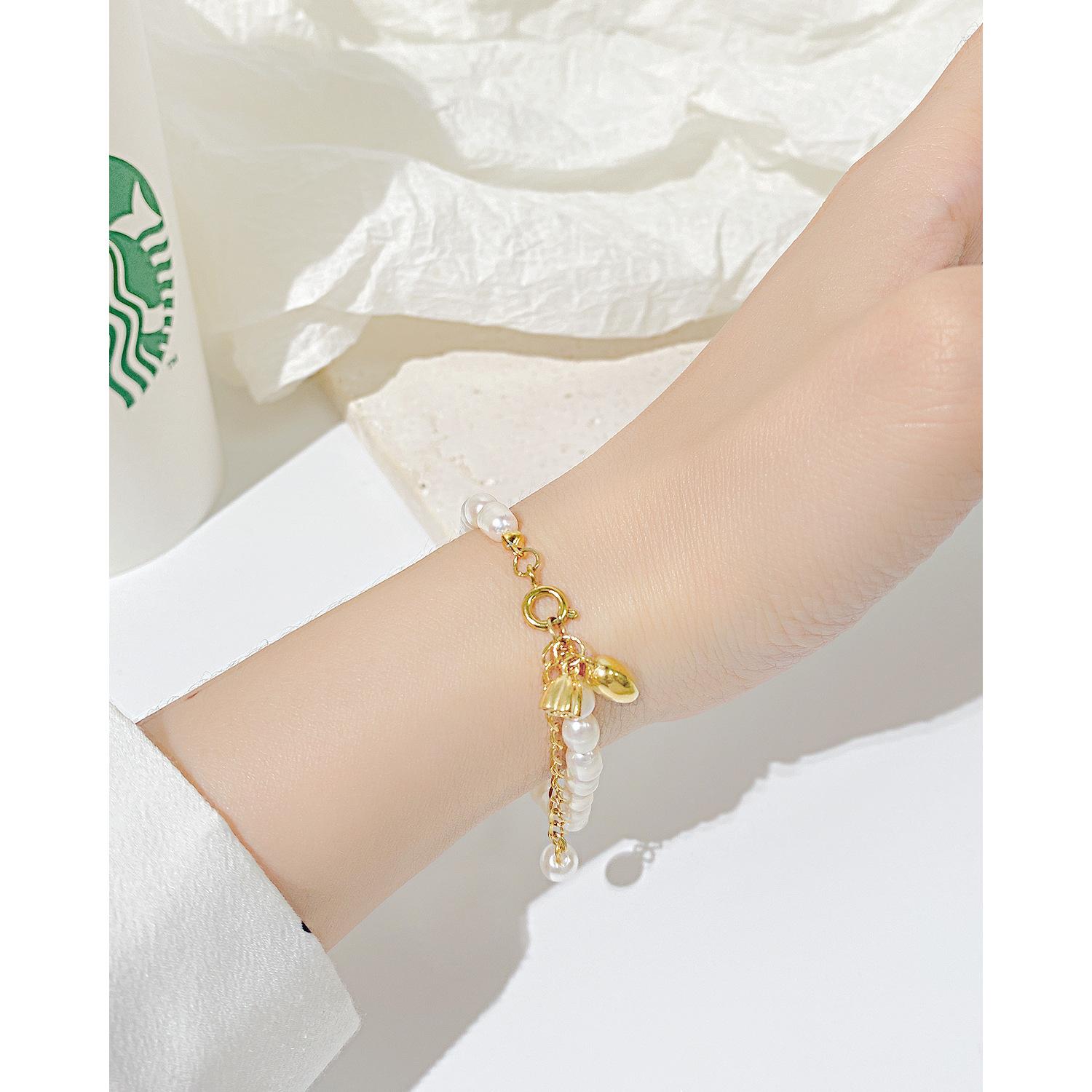 Fashion Solid Color Stainless Steel Bracelets Pearl Stainless Steel Bracelets