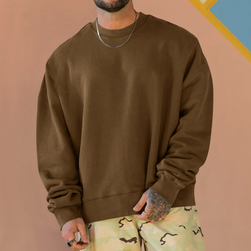 Sweater autumn new men's long sleeved pullover thick and versatile round neck sweater_voghion.com