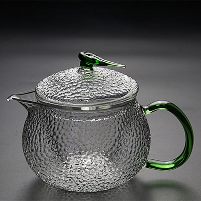 高硼硅耐热锤纹玻璃泡茶壶 带内胆过滤煮茶壶花茶壶功夫茶具日式|ms