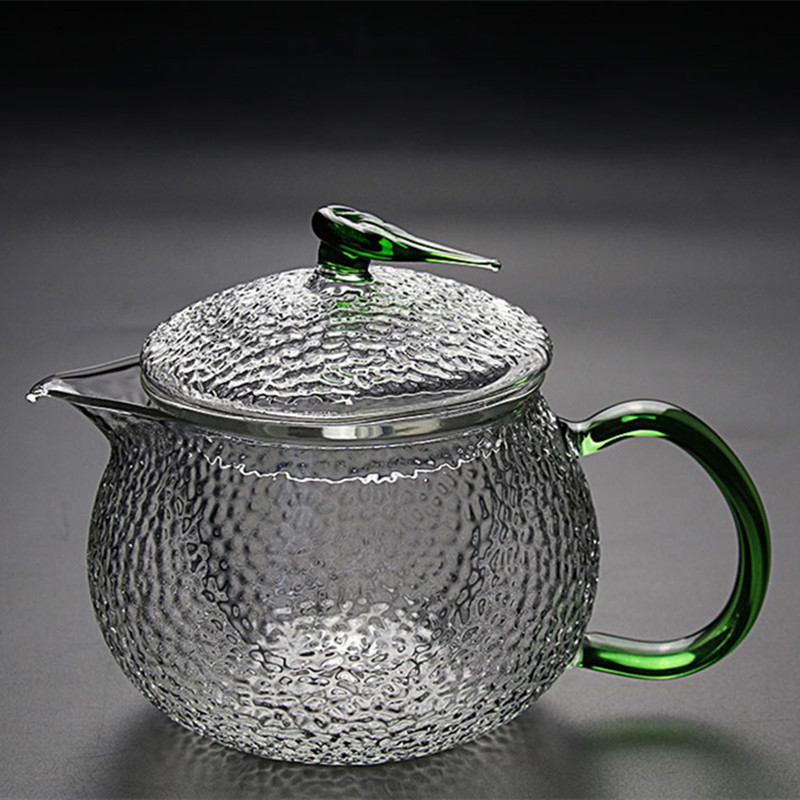 高硼硅耐热锤纹玻璃泡茶壶 带内胆过滤煮茶壶花茶壶功夫茶具日式|ms