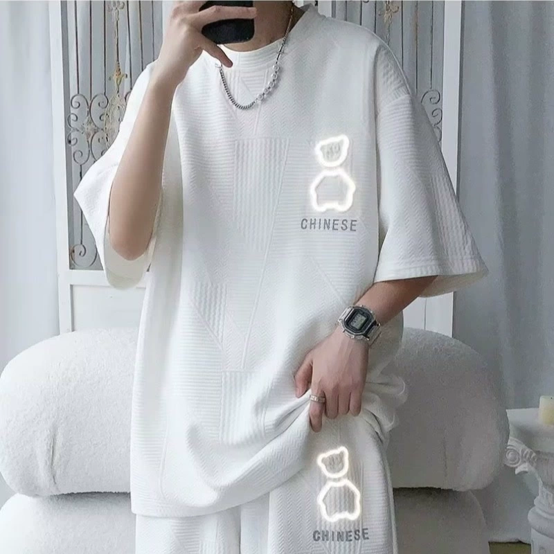Set, brand summer Japanese trousers, fashionable trend universal T-shirt