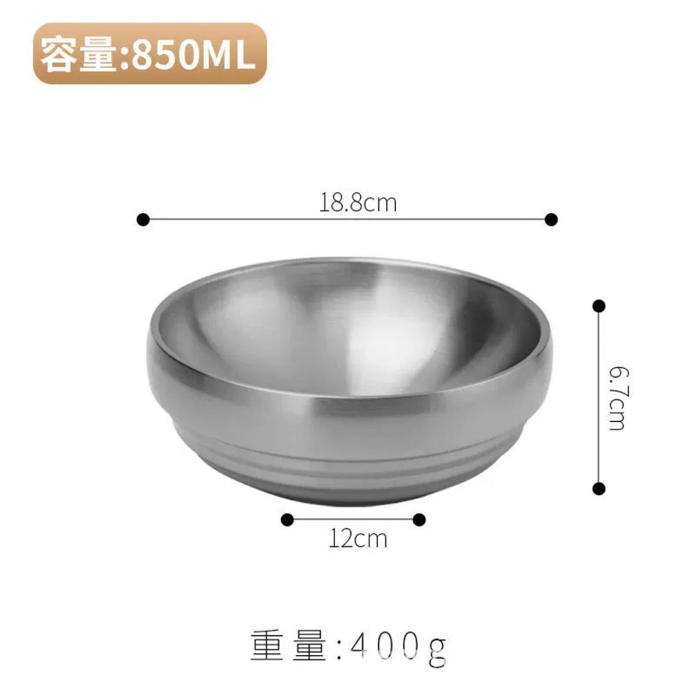 201 tazón de fideos fríos de especial espesor 19 cm (plata