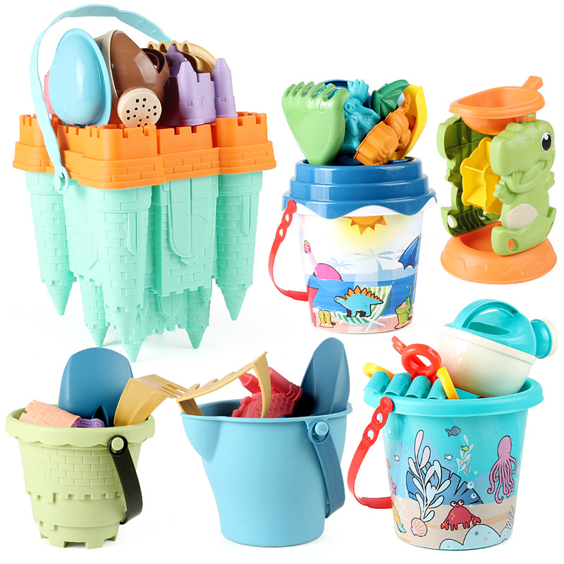 Juguetes de playa de verano, pala de arena, castillo de playa, reloj de arena, juego de juguetes de ocio de playa, juguetes de arena y agua