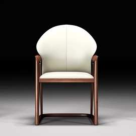 新中式主人椅子高端轻奢书房茶室休闲椅现代餐椅家用简约洽谈椅有