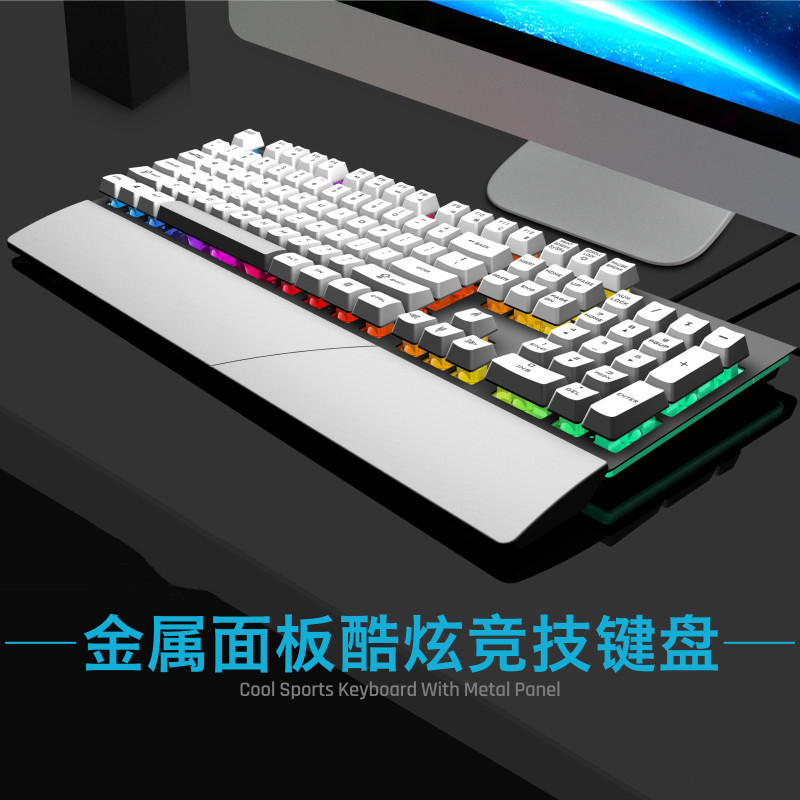 Shibaido GK60 metal light-emitting wired computer game keyboard with hand support mechanical feel RGB keyboard wholesale