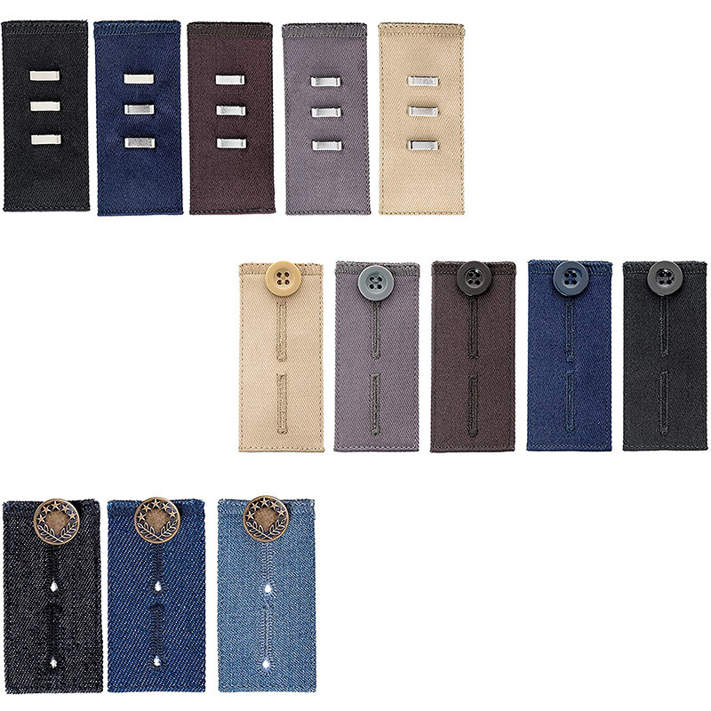 13-piece extension buckle suit 6-piece Button + hook buckle pants waist fabric extender 3-piece jeans adjustment buckle