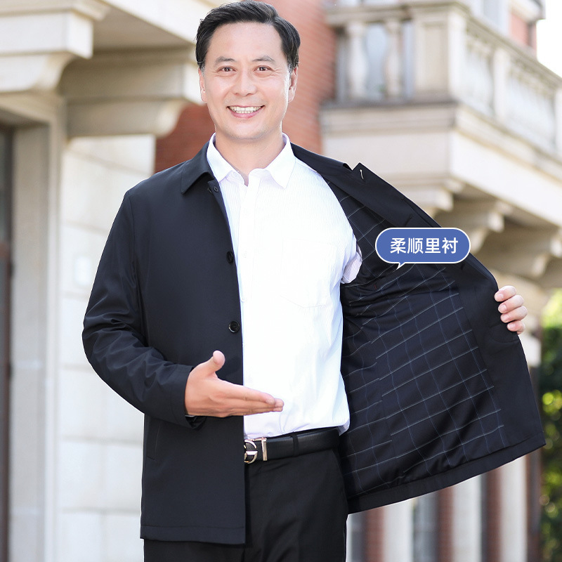 Spring and Autumn thin men's jacket father's wear middle-aged and elderly lapel dad's jacket jacket jacket jacket Spring and Autumn thin men's jacket father's wear middle-aged and elderly lapel dad's jacket jacket jacket jacket