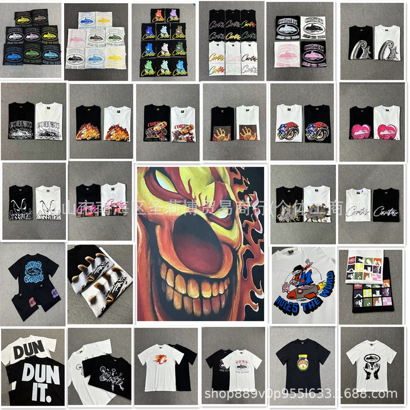 Corteiz Cross-Border European and American Style High-Quality Half-Sleeved Loose American Trendy Street T-Shirt Casual Short-Sleeved Corteiz Cross-Border European and American Style High-Quality Half-Sleeved Loose American Trendy Street T-Shirt Casual Short-Sleeved
