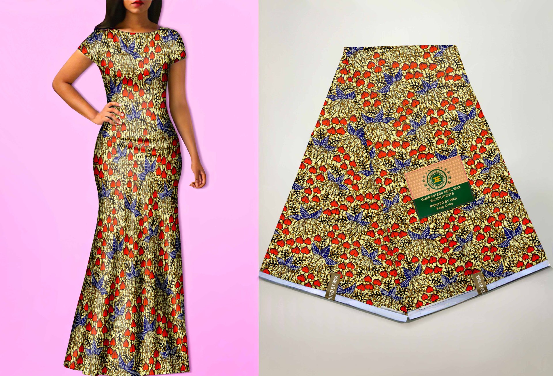 Customized African batik cloth imitation...