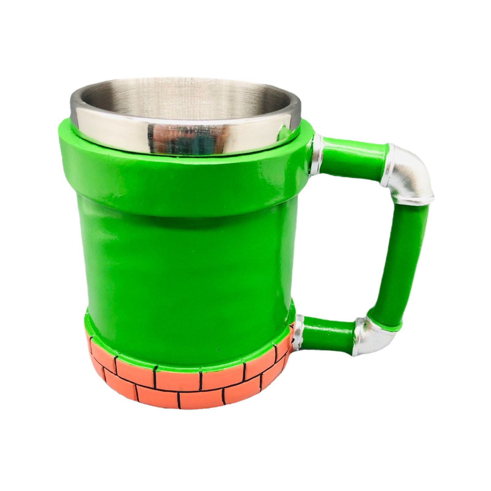 Fábrica Super Mary juego Acero inoxidable tubo de agua boca pixel taza de agua de dibujos animados boca taza de café