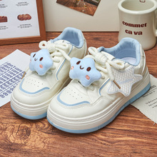 女童厚底板鞋kt猫2025秋季防滑单鞋圆头耐磨中大童时尚儿童休闲鞋