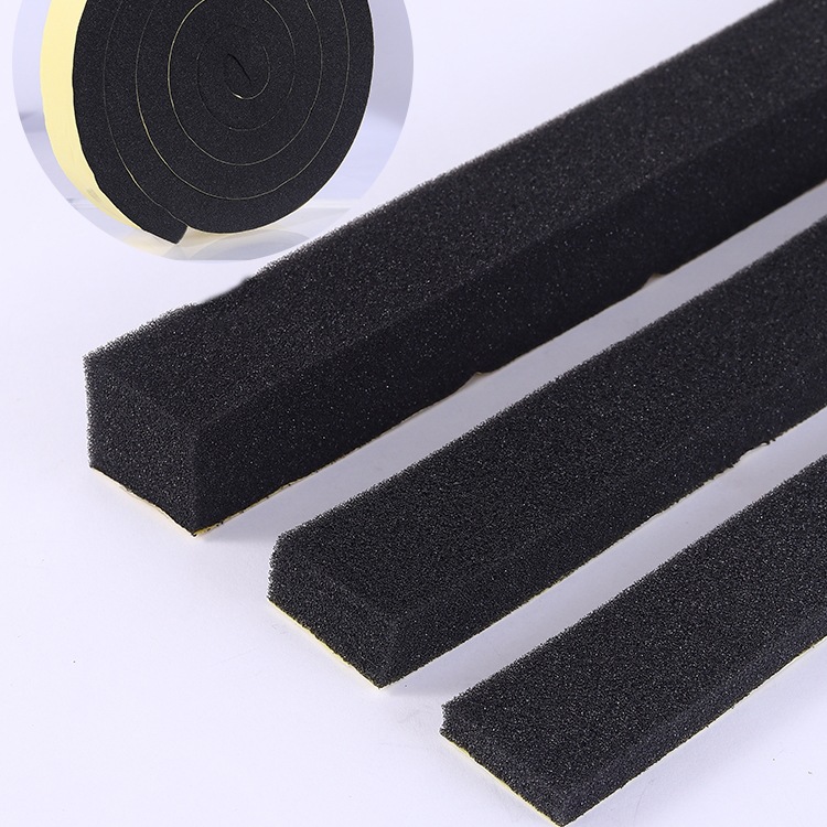 海绵条加厚隔音密封条门缝填补挡风胶条黑色柔软泡棉泡沫防撞条