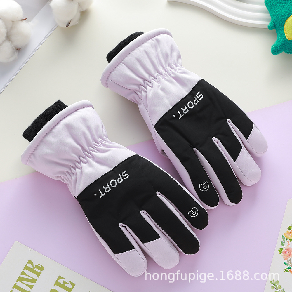 Guantes calientes para niños resistentes al frío en invierno, guantes de esquí al aire libre a prueba de viento, ciclismo a prueba de agua para niños y niñas