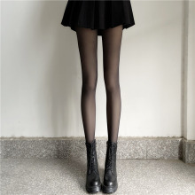 厂家空姐灰一体裤秋冬加绒加厚假透肉打底裤光腿神器黑丝袜连裤袜