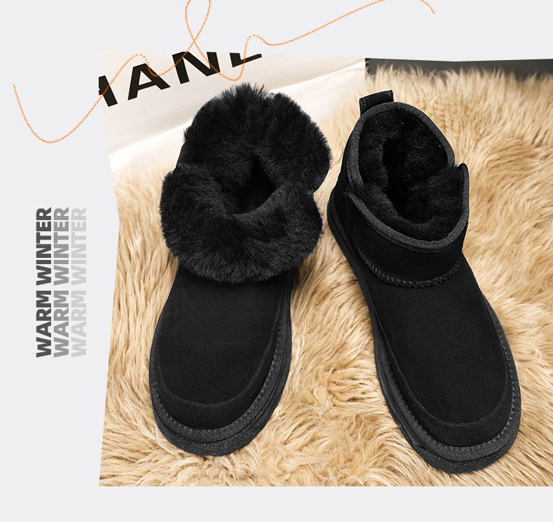 Giày bốt cổ cao nam mùa đông lót lông giữ ấm, giày da lộn chống trượt chống thấm — K55 kaki, K55 màu đen, K55 xanh chi tiết 11