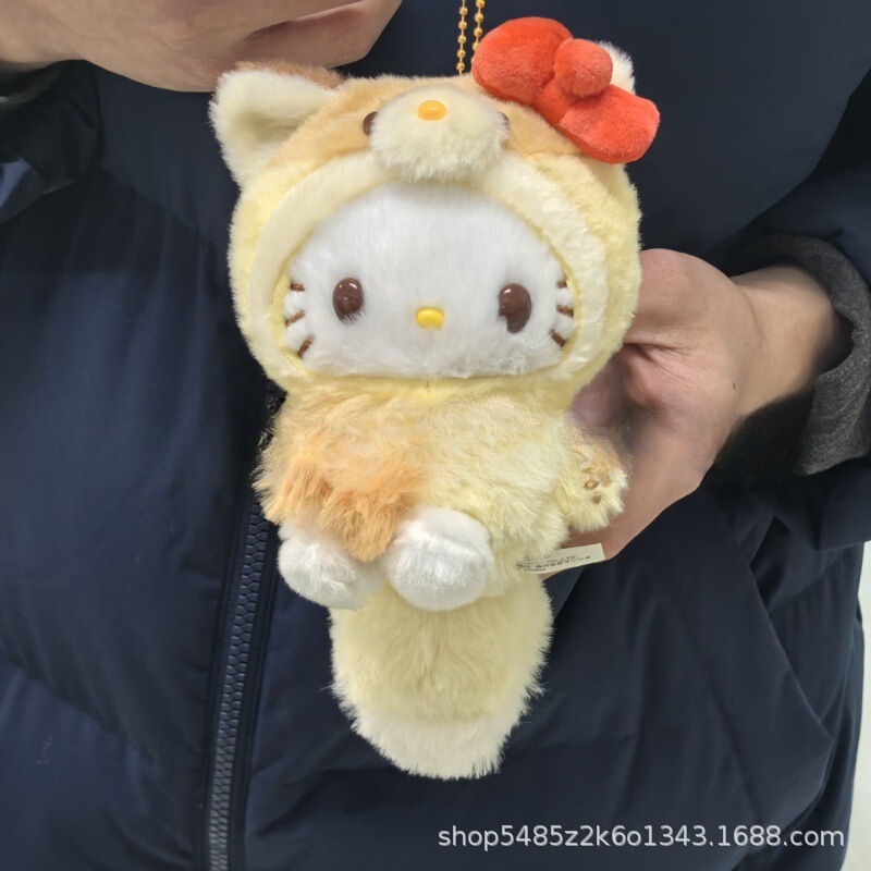 黑色草帽kitty帽宝宝挂件爱心扣公仔玩偶可爱赫本风挂饰钥匙扣|undefined