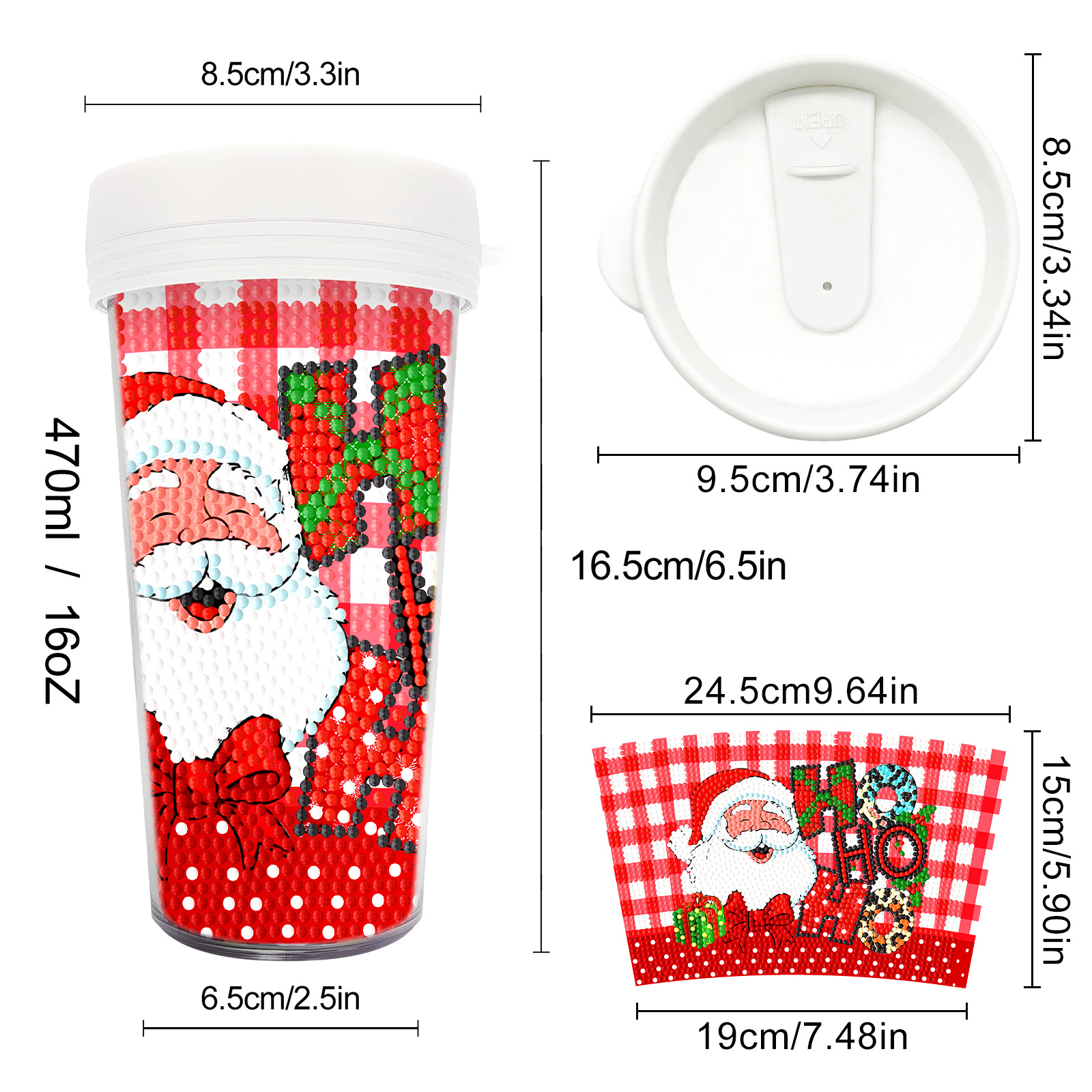 Pintura de diamantes seleccionada nueva taza de bricolaje pintura de diamantes completa etiqueta de artesanía de diamantes botella de agua para beber distribución al por mayor