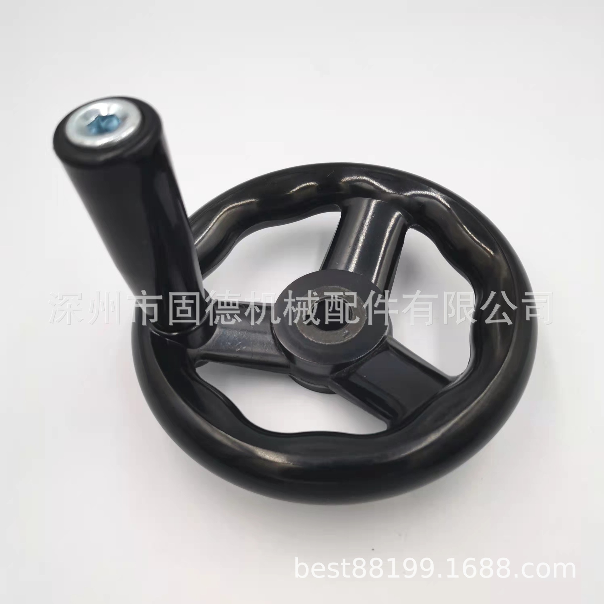 厂家供应14*125磨床手轮三幅条三筋圆轮缘手轮 背波纹手轮