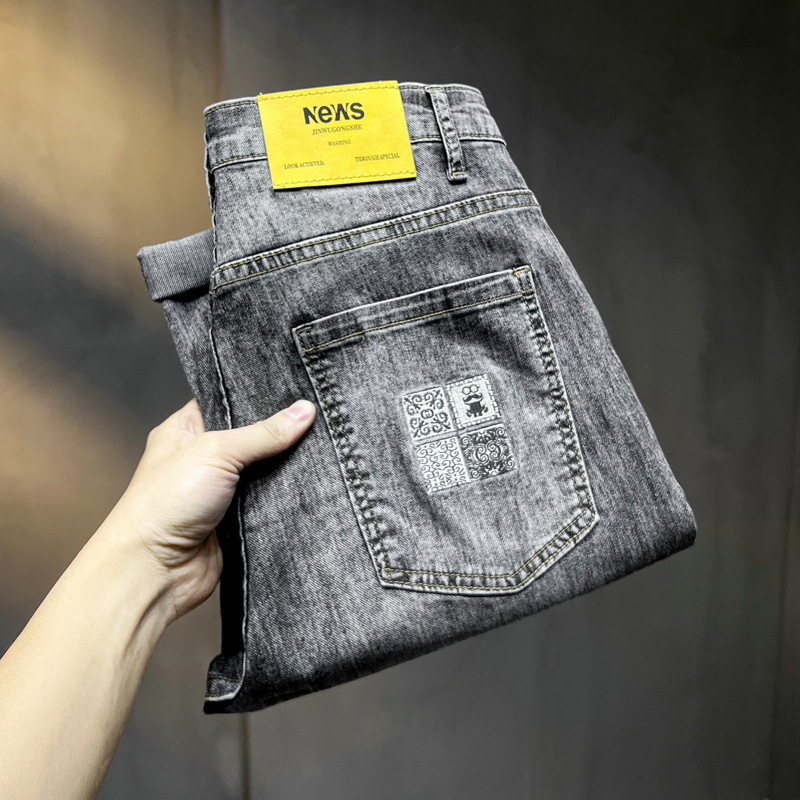 On behalf of Spring new pattern men's wear Korean Edition Jeans Elastic force Self cultivation Pencil Pants man trousers Jeans 1999