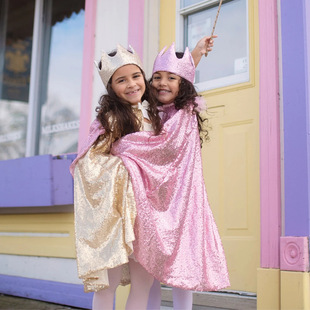Children's Hooded Poncho Girl Sequin Poncho Birthday Party Cape Cross Border New Poncho Coat