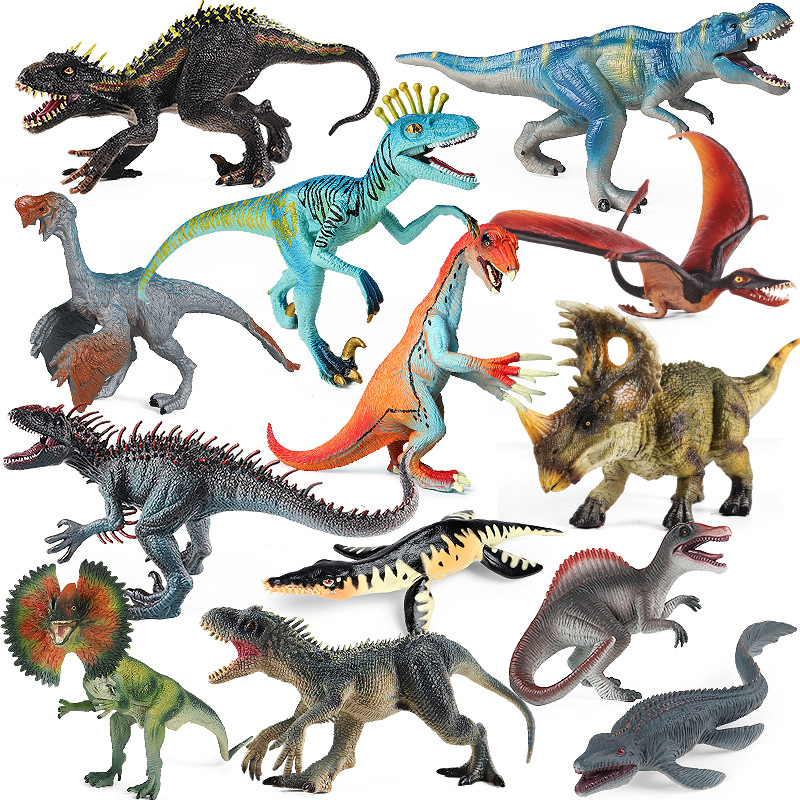 儿童侏罗纪恐龙玩具金刚霸王龙巨兽龙双冠龙沧龙牛龙动物模型套装