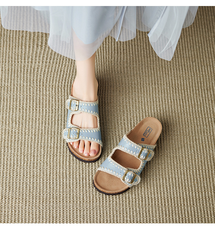 Sandal Birkenstock đế dày hở mũi quai thắt lưng cho nữ — đen chi tiết 16