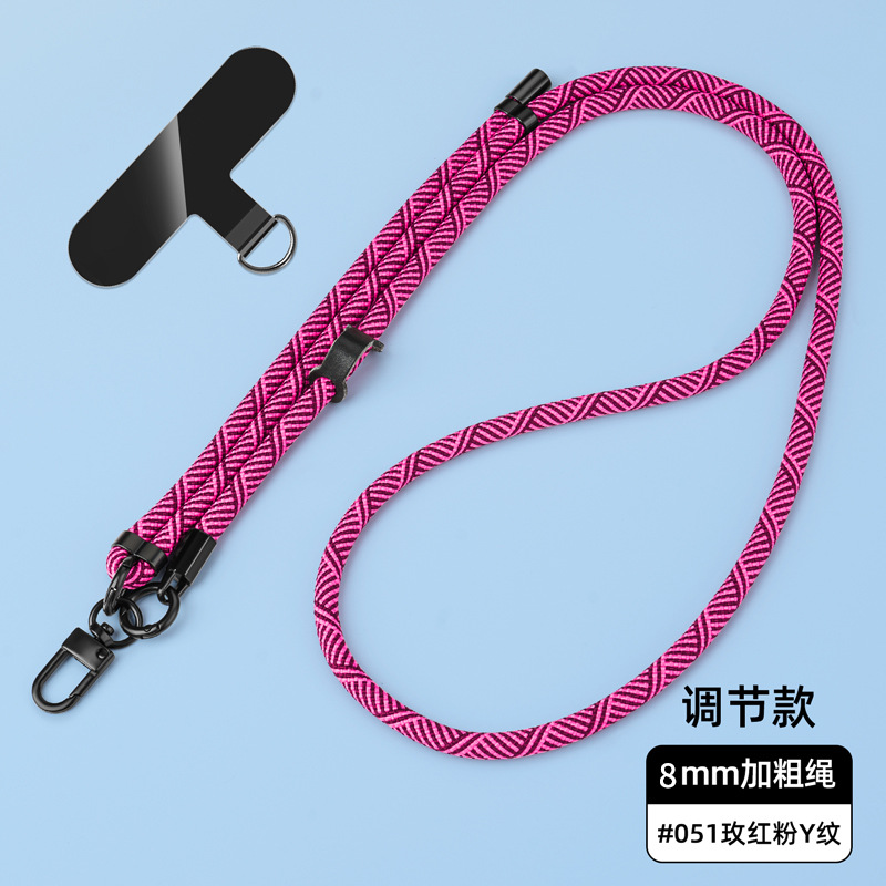 Cordón para teléfono móvil de 8mm, cuello colgante, mensajero, muñeca, eslinga de nailon resistente, cuerda anti-pérdida, longitud ajustable, espalda