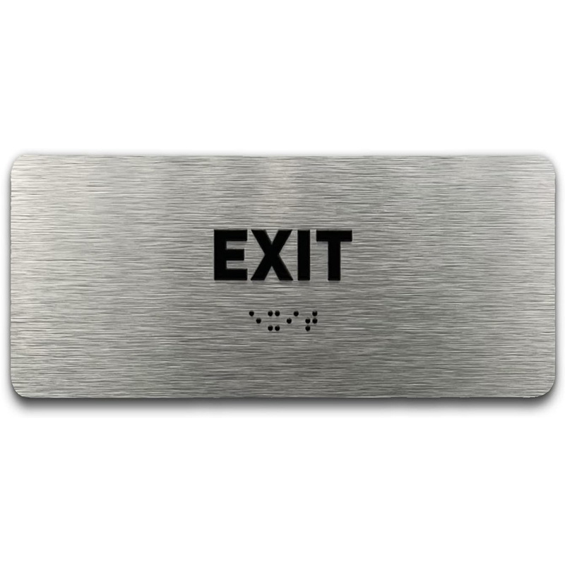 跨境厂家直供Exit出口标志牌ADA盲文凸起触摸标牌